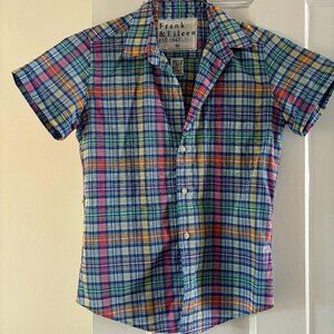 Frank & Eileen short sleeve italian cotton fitted bloouse XS